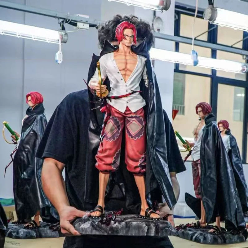 Large Size One Piece Anime Red Hair Shanks Figure Collectible Table Decor Action Toy Model Playable Gift From Japan Fans Gifts