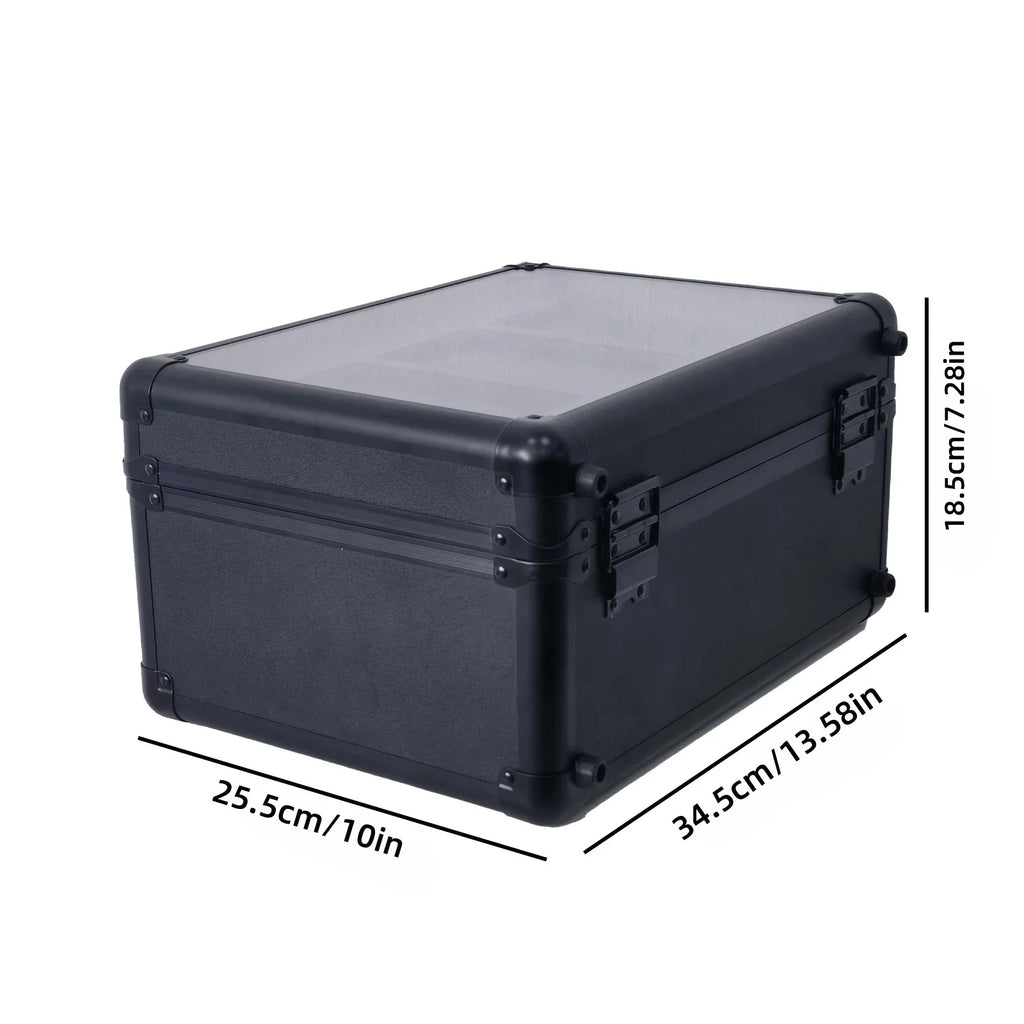 3-Row Card Storage Box Case with Transparent Cover for PSA Graded Slabs - Sports Card Holder Organizer for Trading Cards