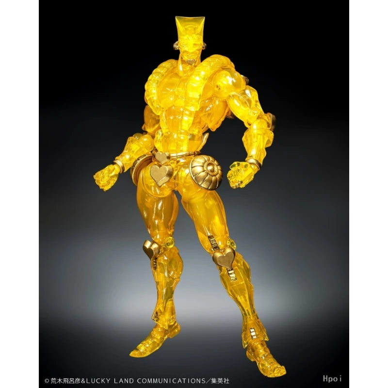 Medicos Super Action Statue The World Ver CLEAR GOLD 16.5cm JoJo Collectible Figure Gifts Toys Model Original Garage Kit Kawaii