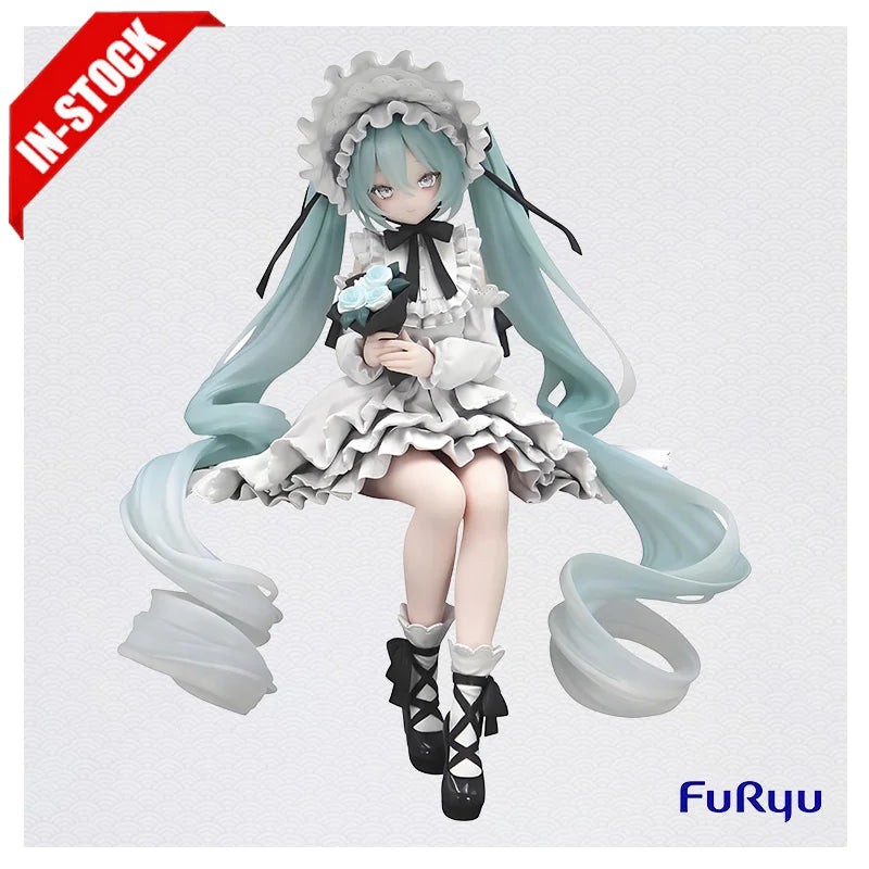 Original Genuine Model FuRyu Noodle Stopper Hatsune Miku 15cm Vintage Doll Figure Anime Figurine Boys Pvc Toys Christmas Gifts
