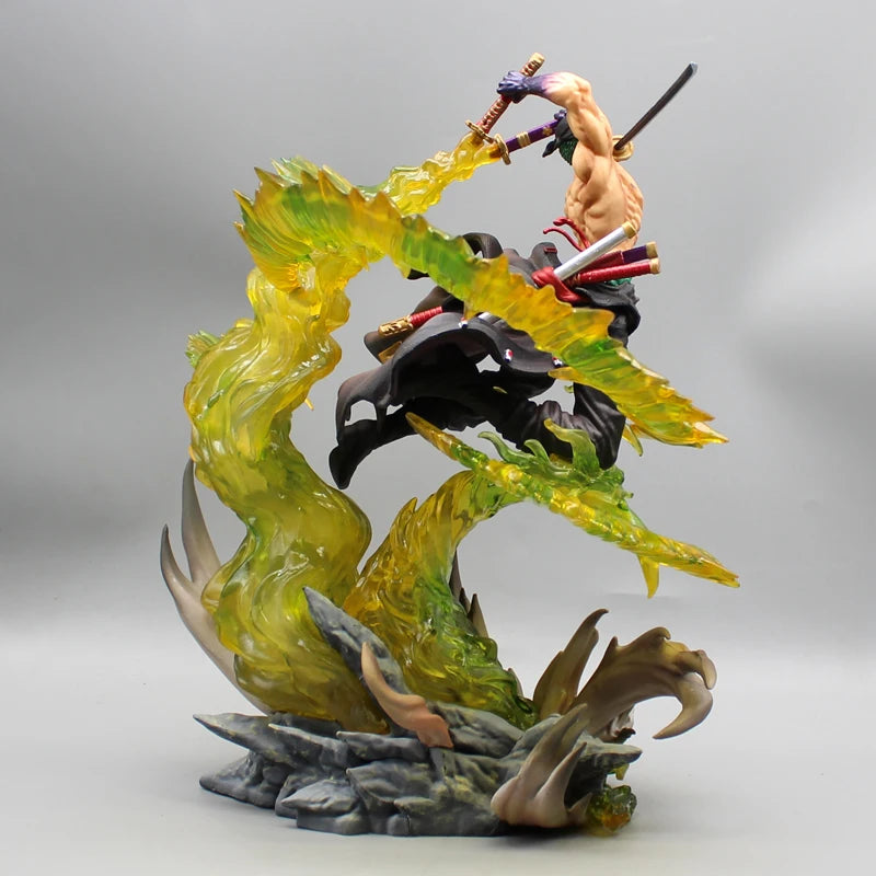 One Piece Figure Zoro 30cm Figures Roronoa Zoro Anime Figure With Light Standing Model Pvc Collect Ornament Birthday Gift Toys