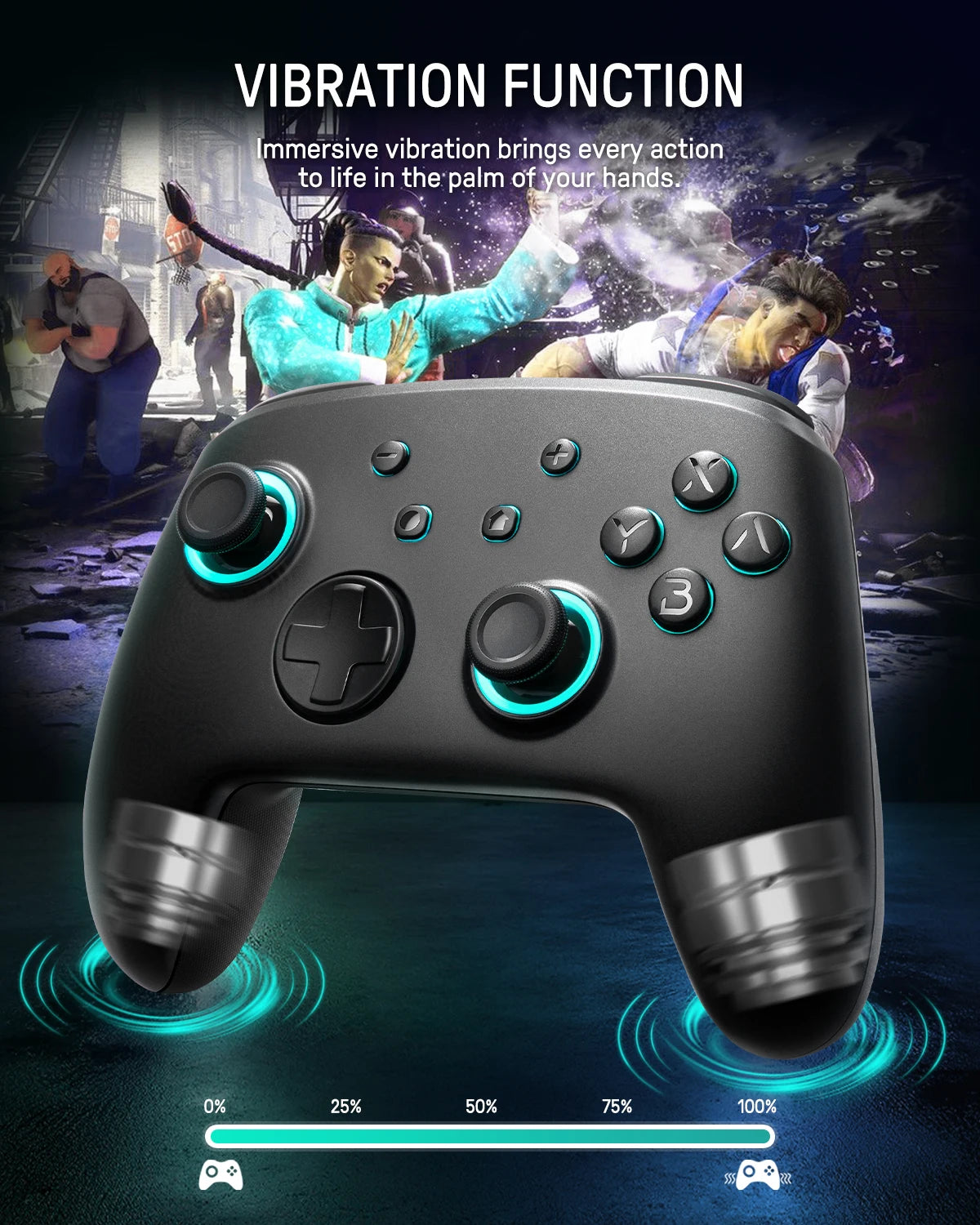 FUNLAB Wireless Bluetooth Pro Controller For Nintendo Switch 2/1 Creative Luminous Pattern/Compatible NFC/PC/OLED/Turbo/RGB/Lite