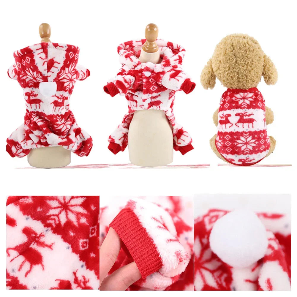 Hundekleidung Weihnachten Winter Warme Haustierkleidung Welpen Overall Hoodie Mantel Doggy Apparel Mascotas Kleidung Für Hunde Ropa Perro