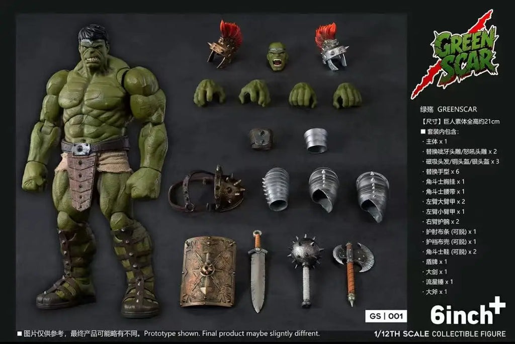 In Stock Original 6inchplus GREENSCAR GS001 Hulk Action Figure Toys and Gift Collection Fans’ Hobbies