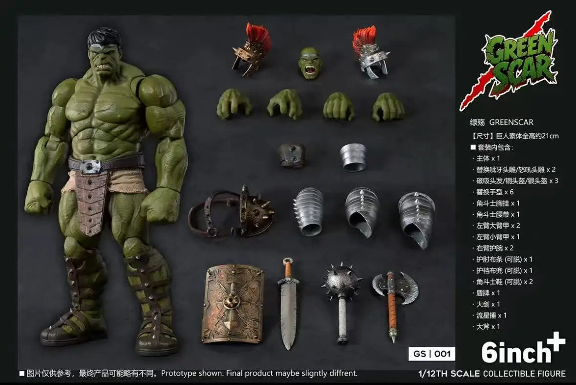 In Stock Original 6inchplus GREENSCAR GS001 Hulk Action Figure Toys and Gift Collection Fans’ Hobbies