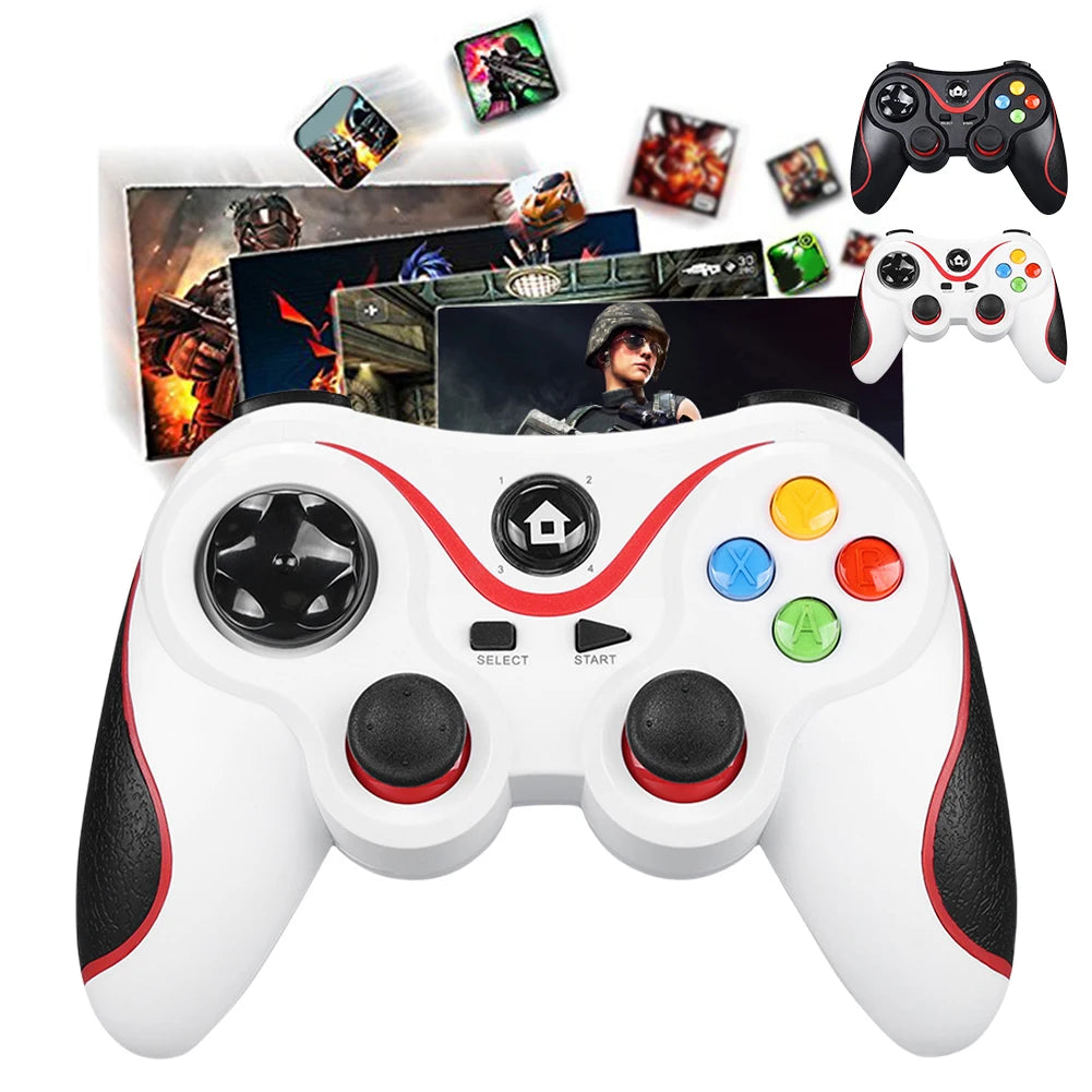 V8 2.4G Wireless Game Controller Gaming Joystick BT Wireless Gamepad Dual Vibration for Android/iOS/PC/PS3/Switch/Mobile Phone
