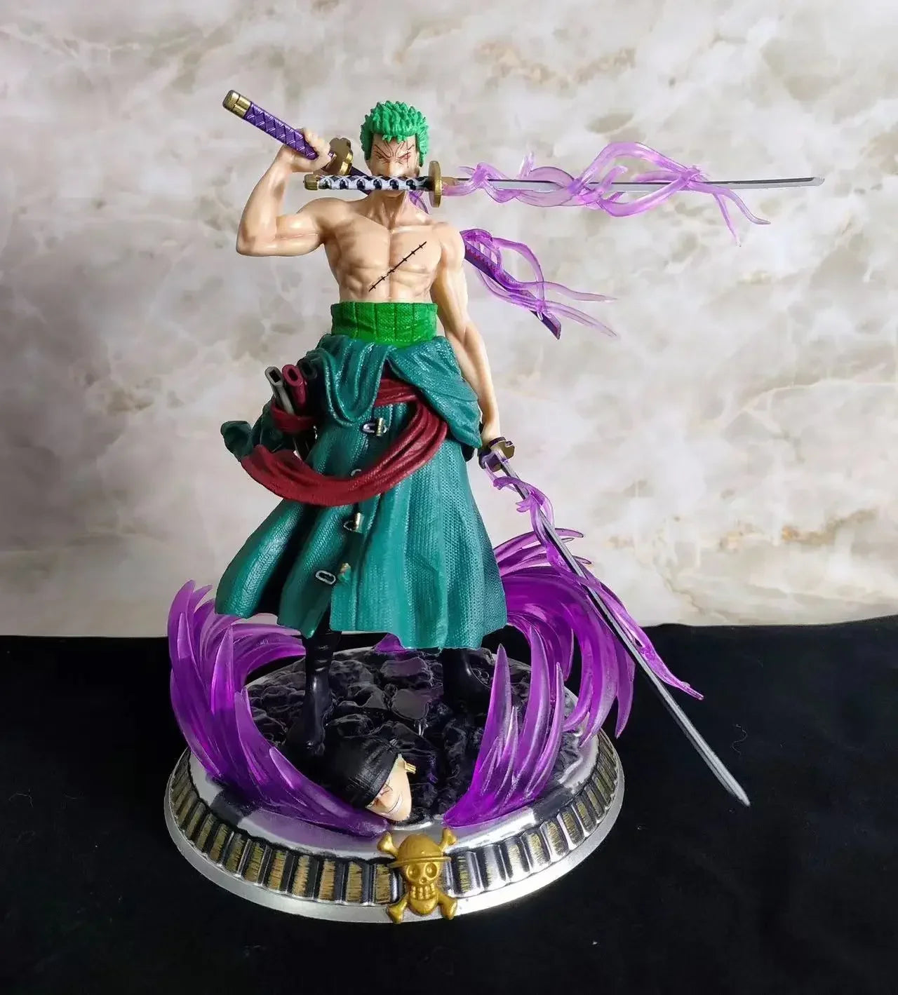20cm One Piece Action Figure Three-Knife Fighting Skill Roronoa Zoro Anime Model Zoro Figures Decorations PVC Toy Gift