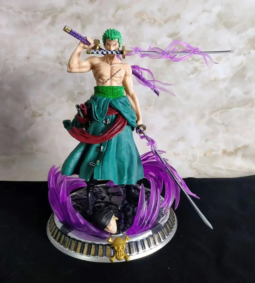20cm One Piece Action Figure Three-Knife Fighting Skill Roronoa Zoro Anime Model Zoro Figures Decorations PVC Toy Gift
