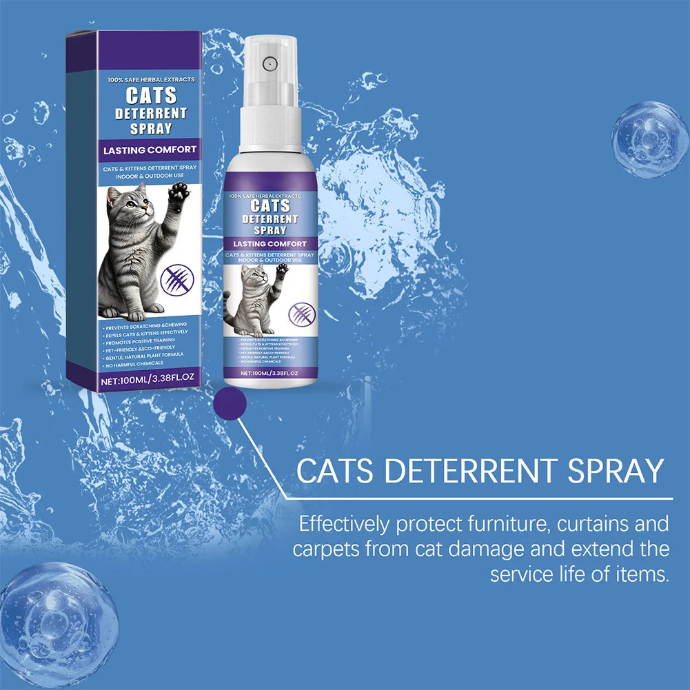 2Pcs Cat Deterrent Spray Natural Cat Scratch Deterrent Training Aid Furniture Protector for Sofa Curtain