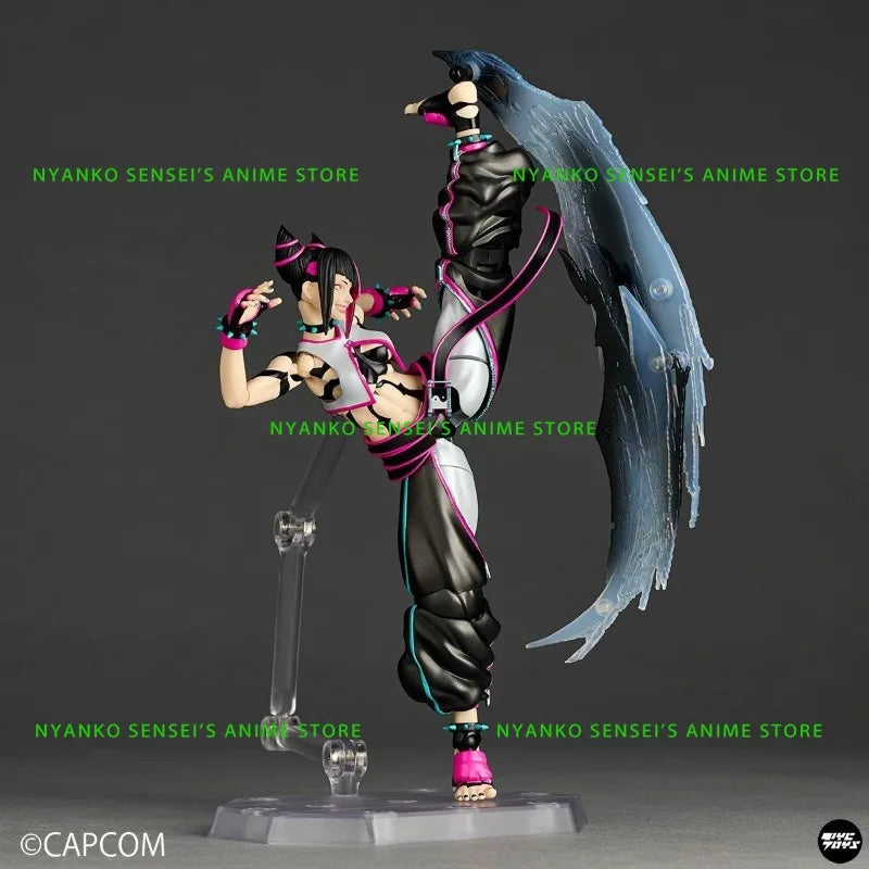 In Stock Kaiyodo Juri Han Revoltech Amazing Yamaguchi Street Fighter 6 Action Figure Anime Model Trendy Toys Desktop Collectible