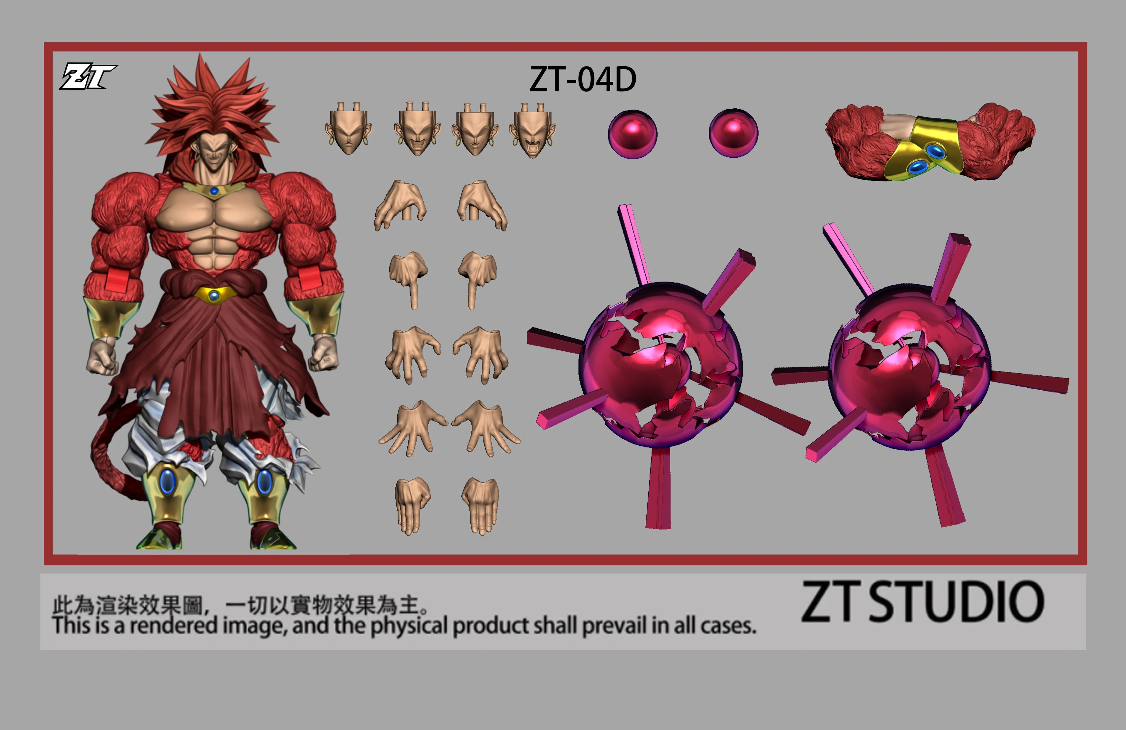 New Zt Studio Dragon Ball Z Broly Figure Super Saiyan 4 Ssj4 Broly Anime Action Figurine Model Collectible Collections Toys Gift