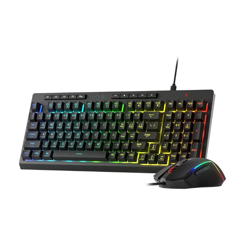 Комплект геймърска клавиатура и мишка Redragon S141, кабелна RGB мембранна клавиатура K515 и кабелна геймърска мишка M616 с 10000 DPI