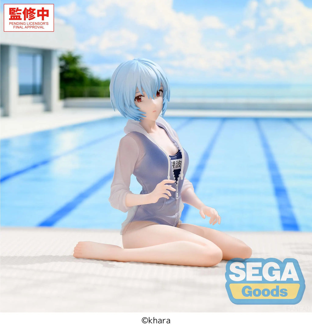 Genuine Sega Yumemirize Evangelion New Theatrical Edition Rei Ayanami School Swimsuit Ver Sega Model Figurine Toys For Otaku Gif