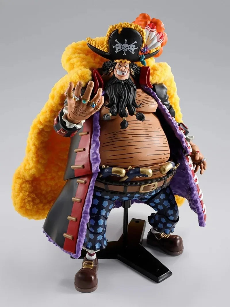 Bandai Original Box One Piece SHF Blackbeard Marshall D Tichi Four Emperors Anime Toys Desktop Ornaments Collection Gifts