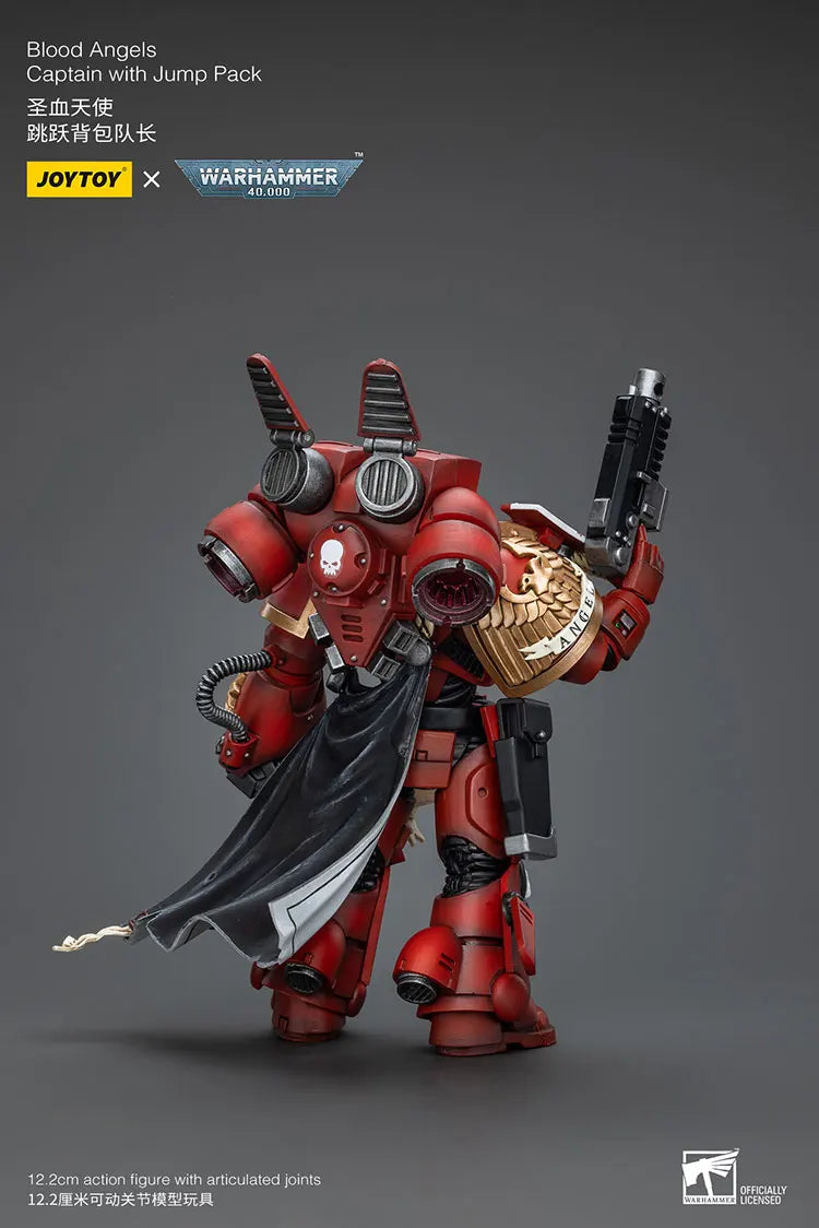 Joytoy Warhammer 1/18 Action Figures Blood Angels Jump Pack Squad Captain with Jump Pack Model Toy Boy Gifts 3.75inch