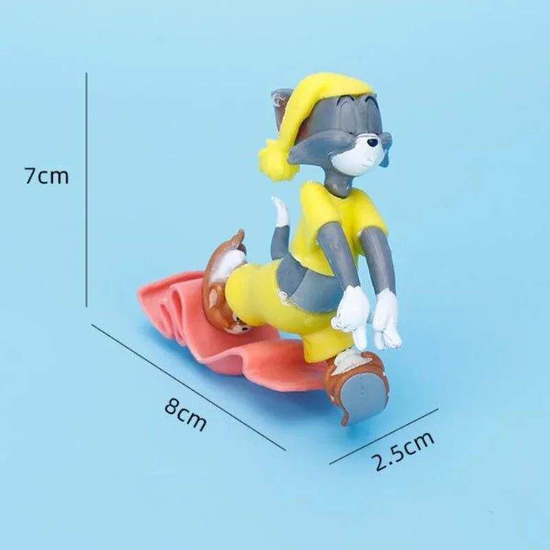 Toms and Jerrys Action Figures Model Children Doll Car Ornaments Desktop Ornament Collection Gift Toy
