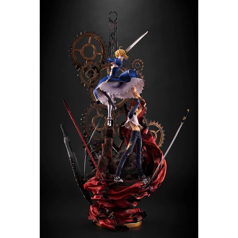 Fate/FGO 15. Jubiläum Saber und Emiya Shirou 59 cm PVC Actionfigur Anime-Figur Modell Spielzeug Sammlerpuppe Geschenk