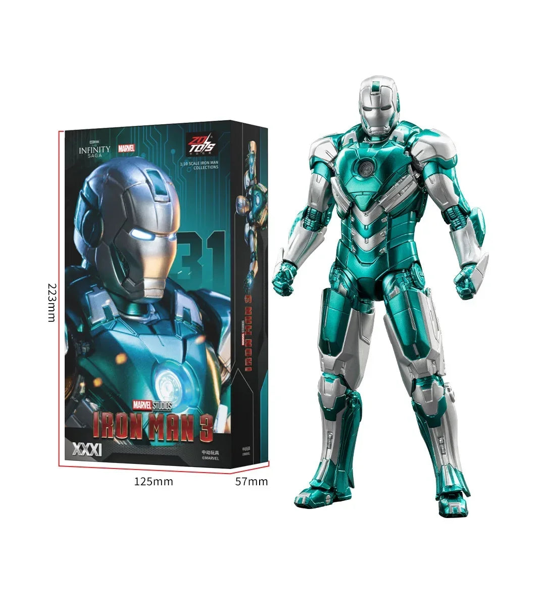 In Stock MZD Toys Iron Man Mark31 Mark32 Mark34 1/10 Movable Action Figure Marvel Collectible Statue Toy For Marvel Fans Boys