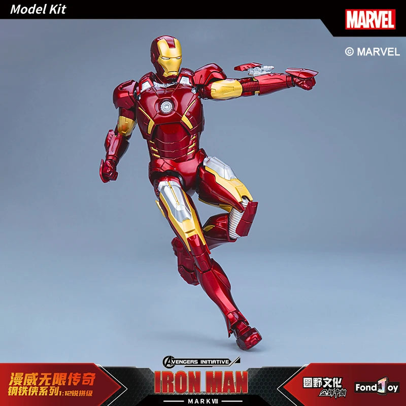 Iron Man Mecha MARK VII Fondjoy 1/12 Ratio Model Kit The Infinity Saga MK7 Assembly Building Blocks Joints Are Mobile Marvel Toy