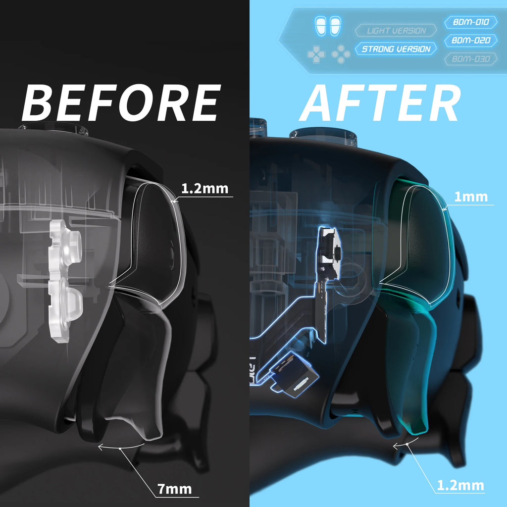 eXtremeRate Micro Switch Version Clicky Hair Trigger Kit V2 für PS5 Controller BDM-010 &amp; BDM-020 Schultertasten, Mausklick