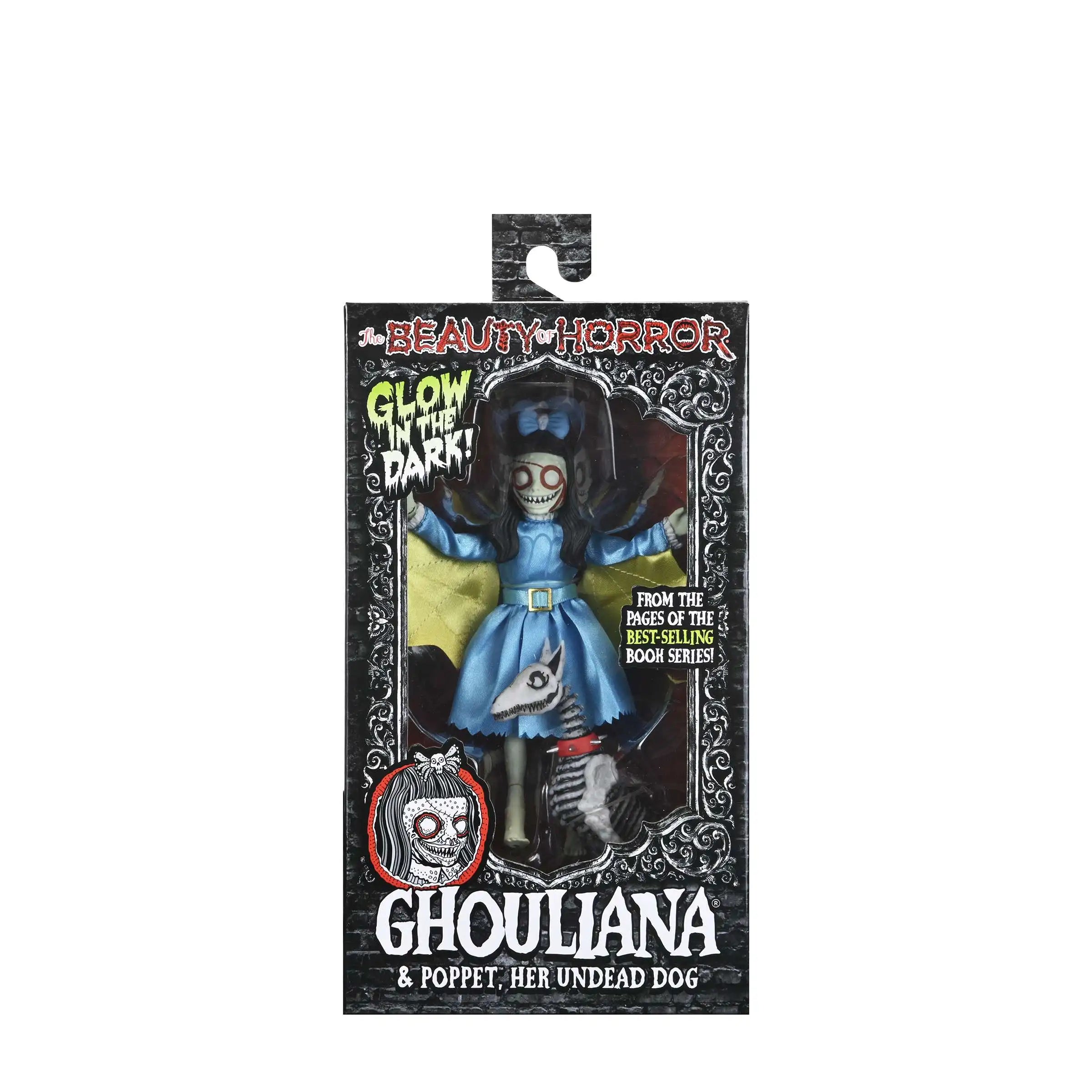 NECA 45508 Toys Beauty Horror Ghouliana & Poppet, Her Undead Dog 6'' Action Figures Collection Original Model Gift Doll Collect