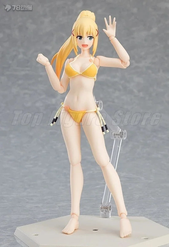 Original box Maxfactory  Figma EX-065 Darkness Swimsuit Figure Finished Model kit PVC Anime full Action Toy Gift for kidsInshock
