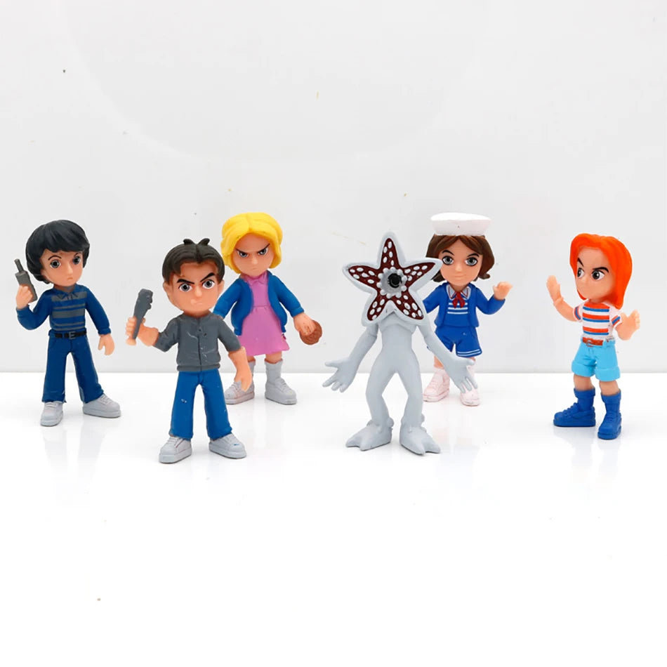 6Pcs/Set New Stranger Q Version Things Anime Action Figures Set PVC Monster Man-eating Flower Anime Figures Decoration Model Toy