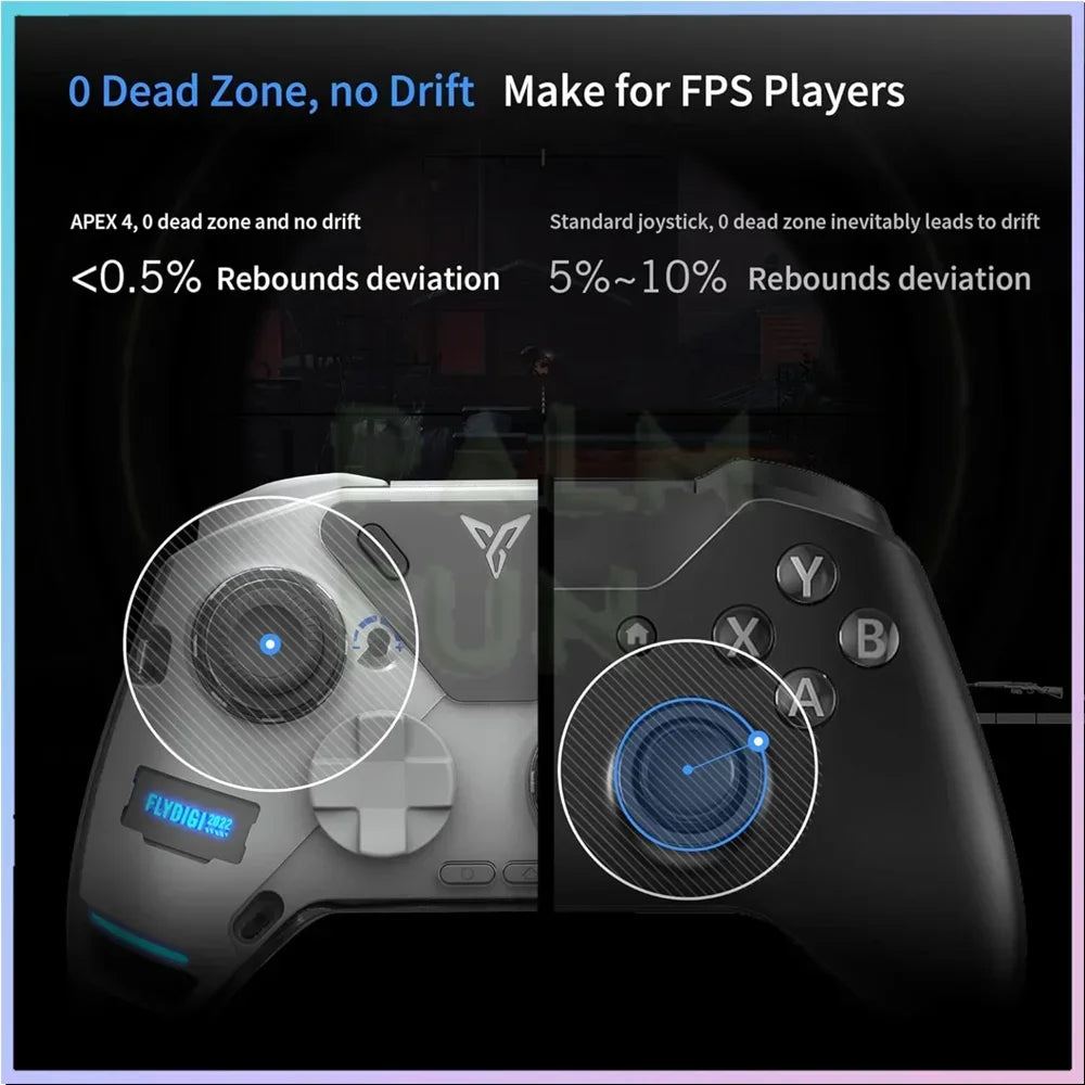 Flydigi Vader 4 Pro/Apex 4 Wireless Video Gaming Controller Handle Gamepads Bluetooth with Hall Rocker for Xbox/PC/Steam Games