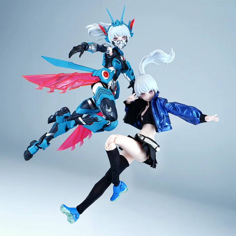 [IN-STOCK]Nuke Matrix Fantasy Girls CF08 Cyclone Hopper Yip Fung Sim Mecha Girl Buildable Action Figure With Cyber Motorcycle