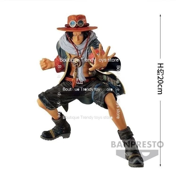In Stock Bandai Original Banpresto One Piece Portgas D Ace Action Figure Model Doll Brand New Boxed Anime Characters Toys Garage