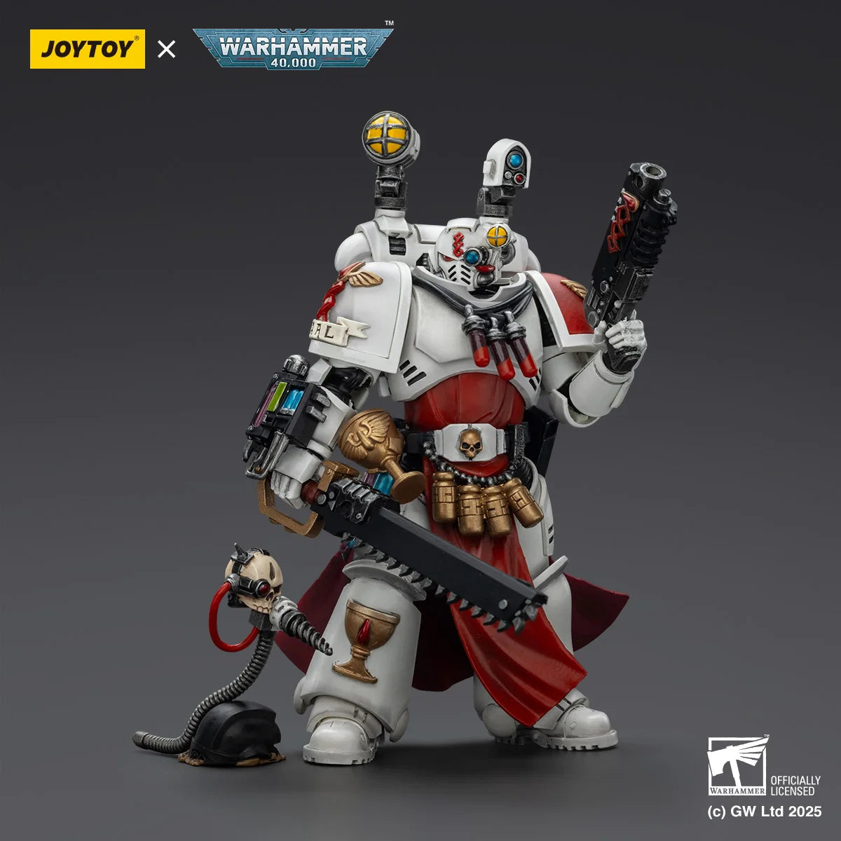 JOYTOY Warhammer 40K Action Figures Blood Angel Sanguinary Priest with Heavy Bolt Pistol Chainsword and Narthecium Power Fist
