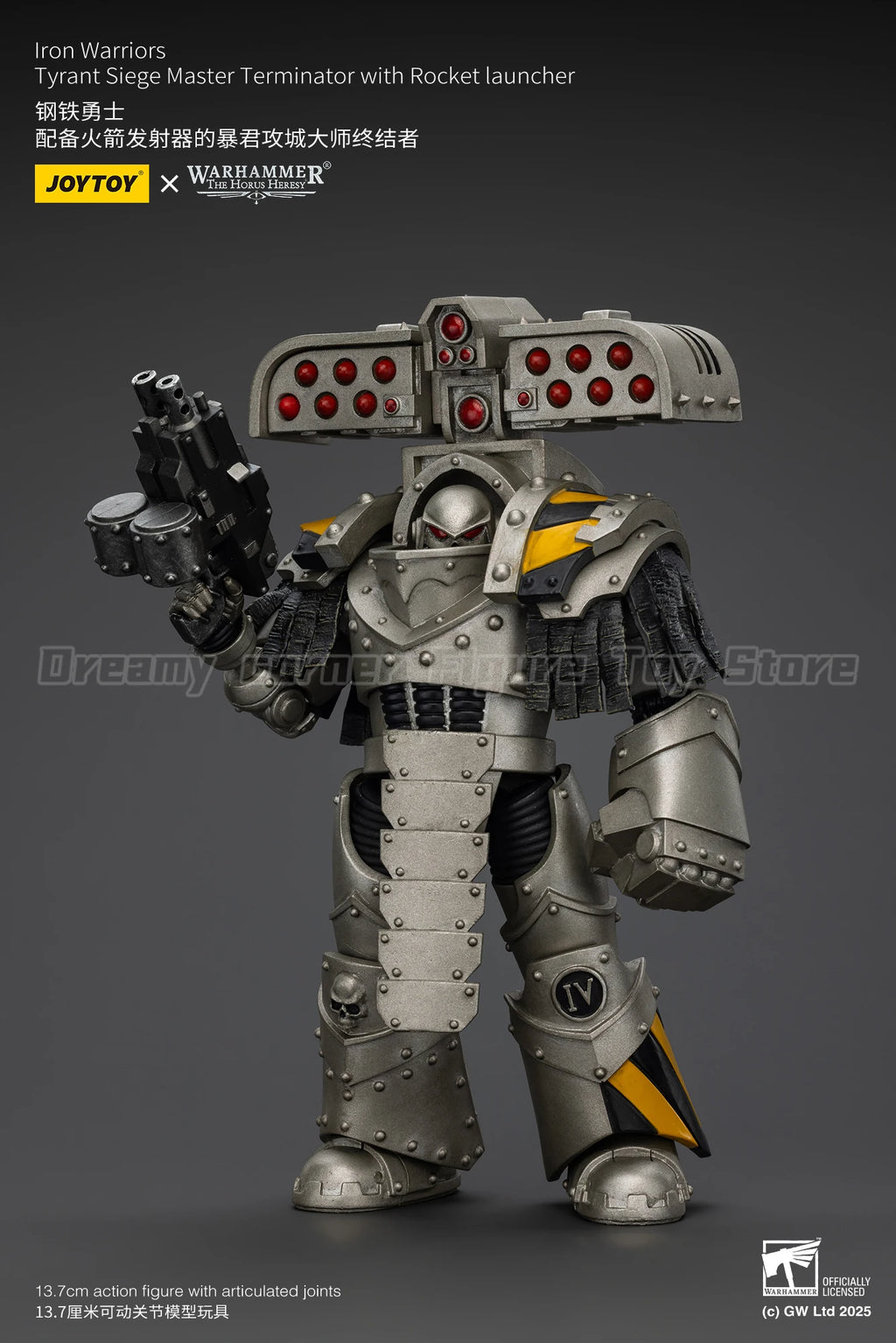 【In Stock】JOYTOY Warhammer 40K Lron Warriors Tyrant Siege Master Terminator with Rocket Launcher 1/18 Action Figures Toy