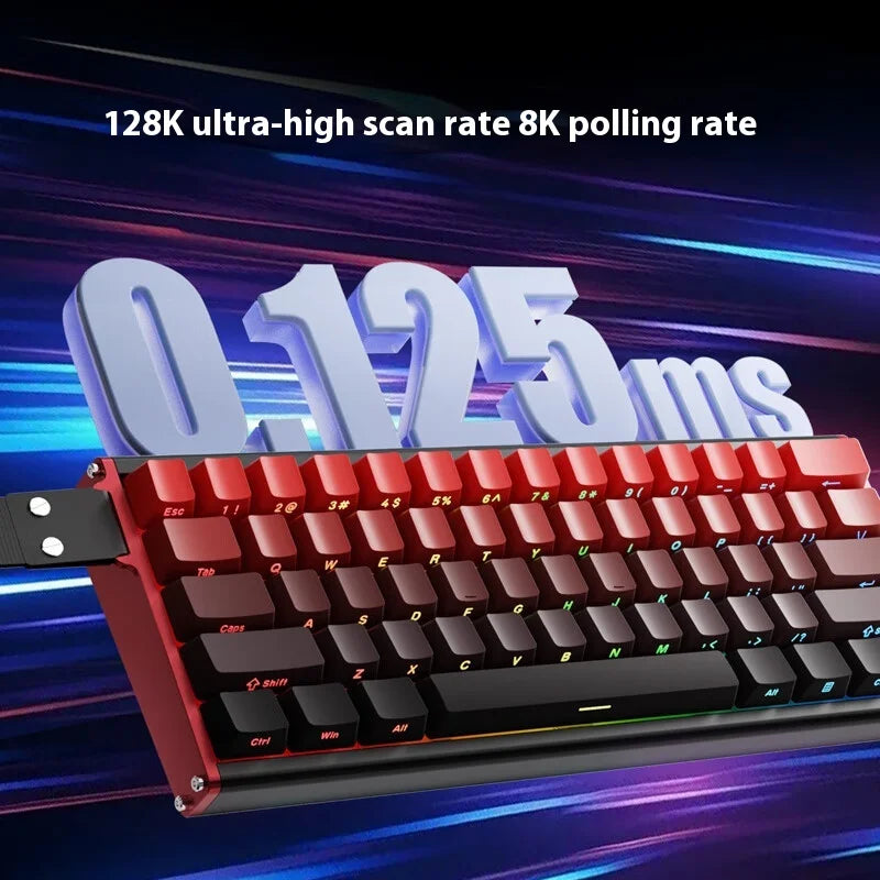 AJAZZ Alux60 Tastatur mit magnetischem Schalter, kabelgebundene Gaming-Tastatur, Aluminiumlegierung, 8000 Hz, RT0.01 mm, mechanische Tastatur, FPS, Gamer-Geschenke