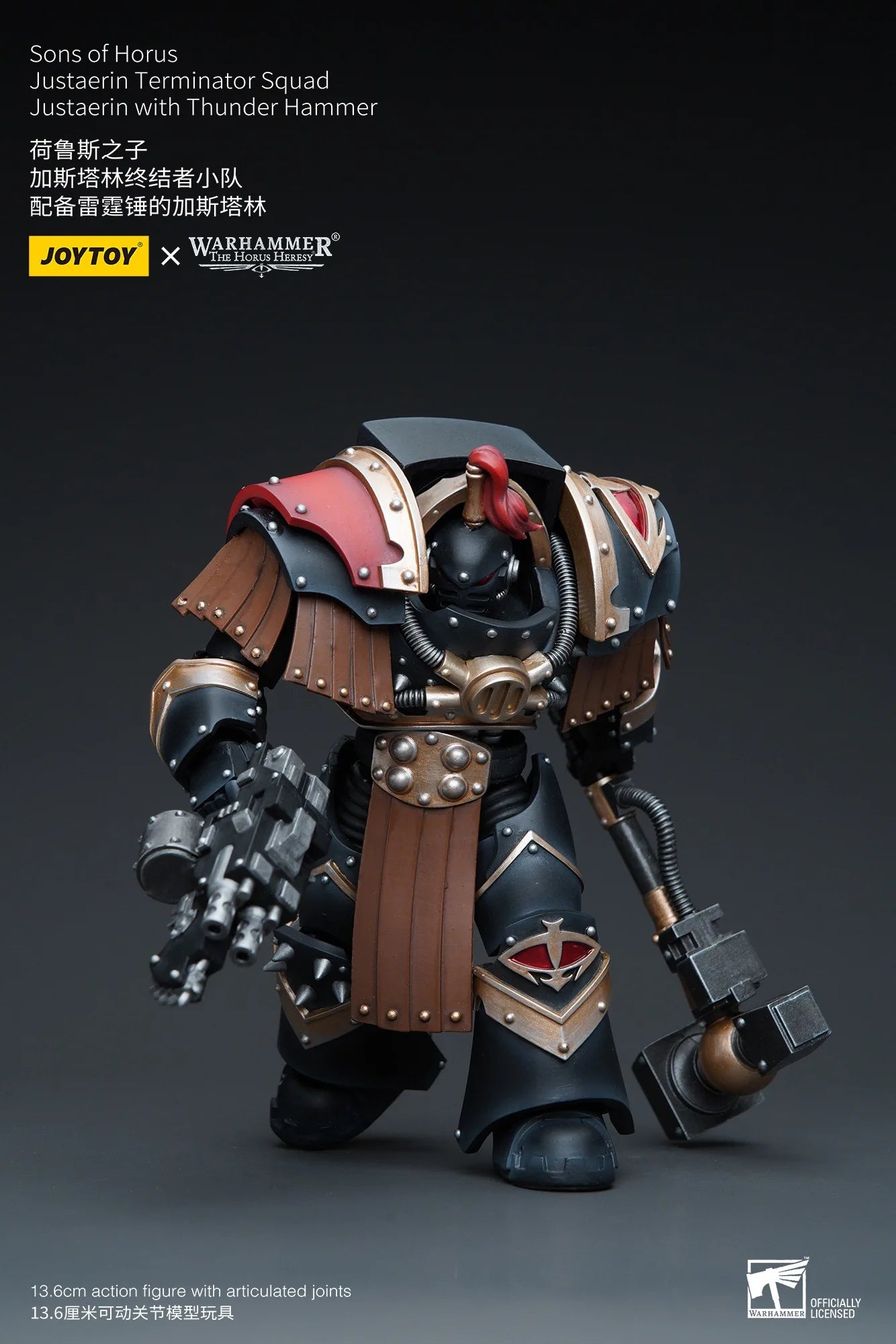 JOYTOY Warhammer 1/18 Actionfiguren Sons of Horus Justaerin Terminator Squad Justaerin mit Donnerhammer Geschenkidee für Jungen