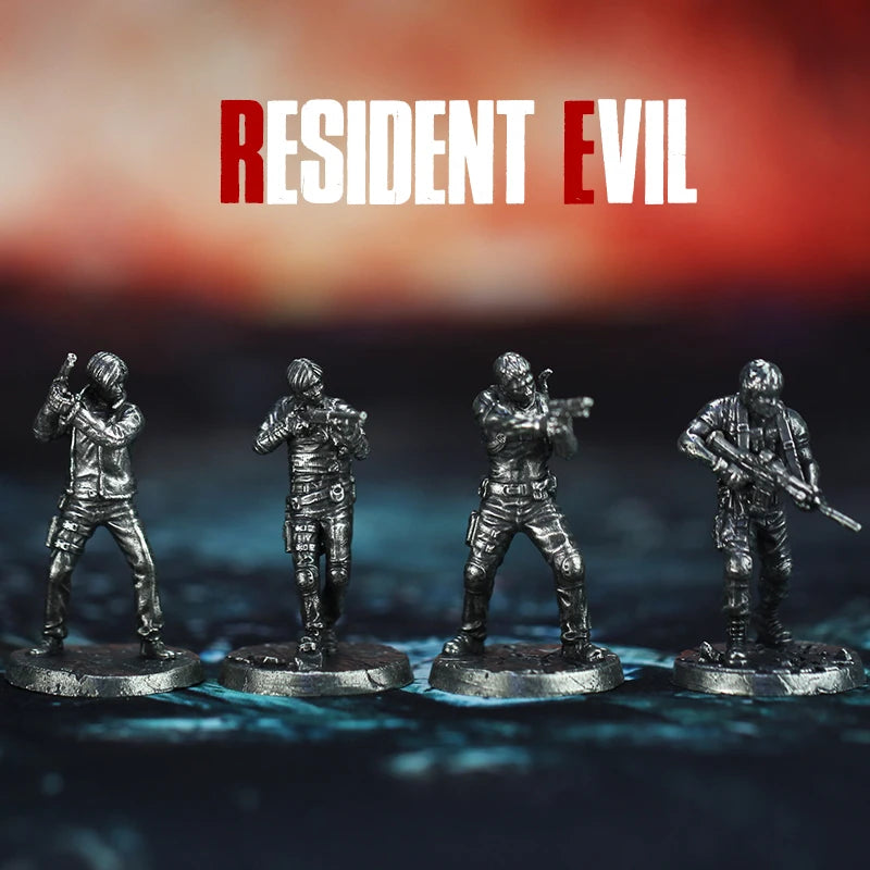 Metall Kupfernickel Resident Evil Soldat Modell Actionfiguren Brettspiel Stück Statischer Zustand Miniatur Ornament Zubehör Spielzeug