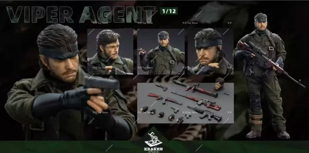 New Kraken Studio 1/12 Scale Viper Agent Metal Gear Snake Action Figure Model 6 Inch Male Soldier Action Figure Toy Model