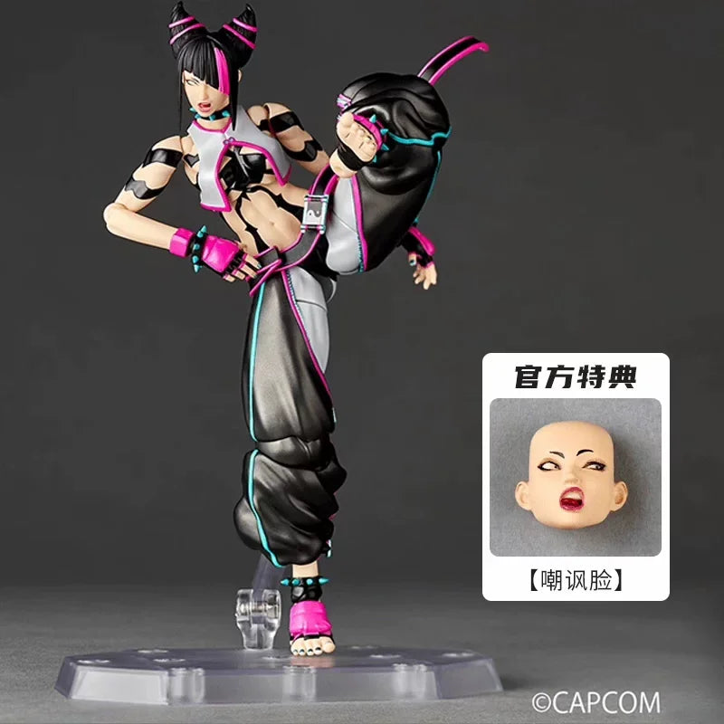 In Stock Kaiyodo Juri Han Revoltech Amazing Yamaguchi Street Fighter 6 Action Figure Anime Model Trendy Toys Desktop Collectible