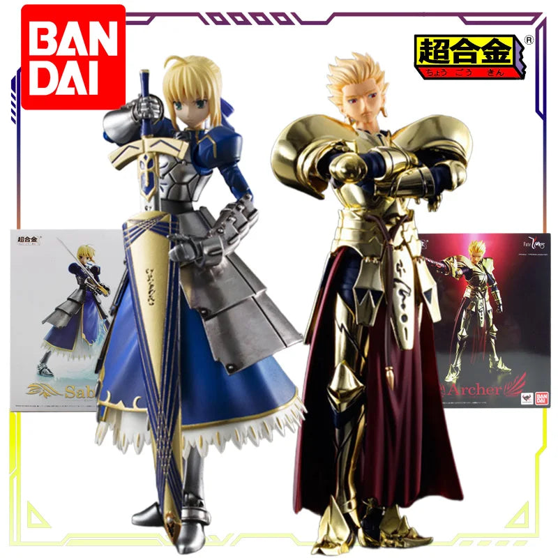 BANDAI Original Superalloy Fate Series Gilgamesh\Saber Anime Action Figure Model Toys Movable Model Ornaments Gifts for Boys