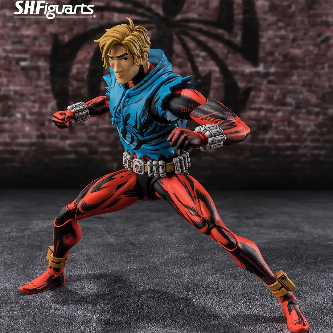 In Stock Original Bandai Shf Scarlet Spider Action Figure Spider Man Across The Spider Verse Articulated Collectible Model Toys
