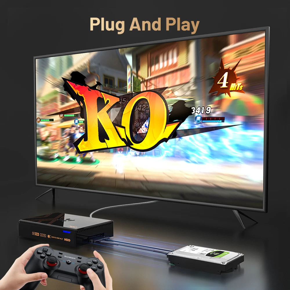Kinhank Super Console X5 PRO Retro-Videospielkonsolen Plug and Play 4T mit 16000 Spielen für PS2/WII/SS/DC/N64 Android 12 TV-Box