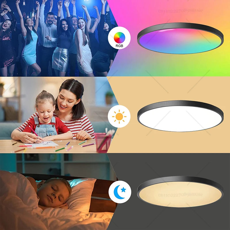 Tuya WIFI Control 24W IP44 Waterproof Bathroom Lights Fitting Smart Life Light Dimmable with Remote Control Ceiling Light