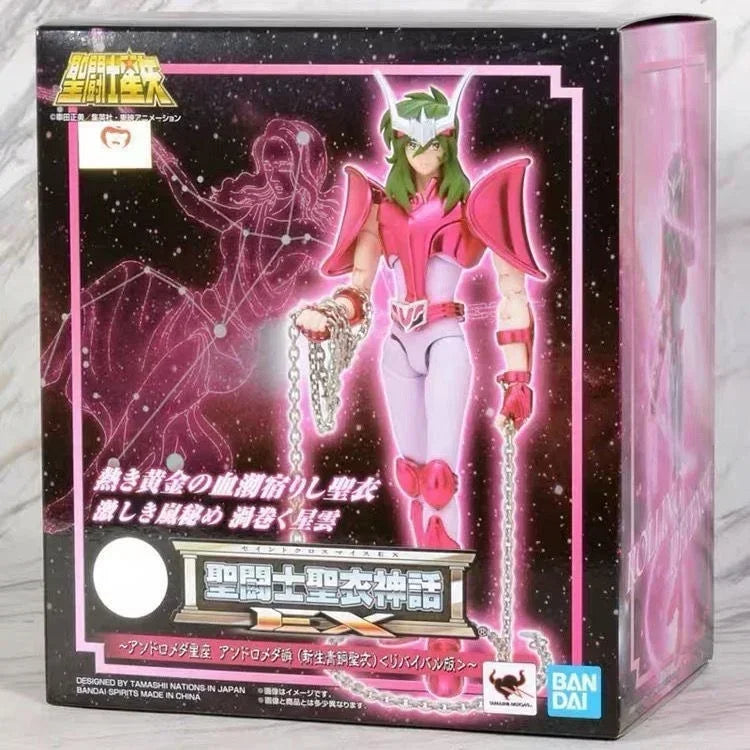 В наличност Bandai Original Buyi Myth EX Animation Model Andromeda Shun Action Figure Final Bronze Craft Toy Collection Gift