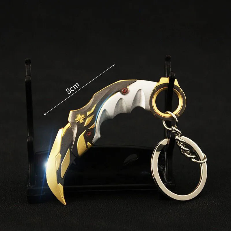 Valorant Karambit Weapon Model Reaver, EP 5 Karambit Toy Sword All Metal Keychain Claw Knives Toy Prop Ornaments Boys Gifts
