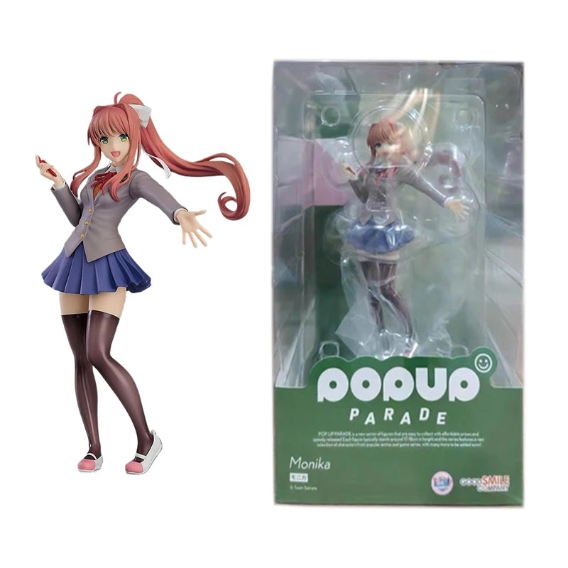 Good Smile Original POP UP PARADE Doki Doki Literature Club! Monika White Dress Ver. Sayori Anime Action Figures Toys Kids Gift
