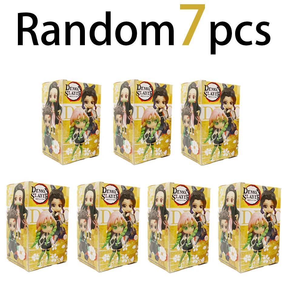 Hot Demon Slayer Blind Box Figure Plum Rain Series Kochou Shinobu Tomioka Giyuu Kanroji Mitsuri 1-8PCS Blind Box Figure Toy Gift