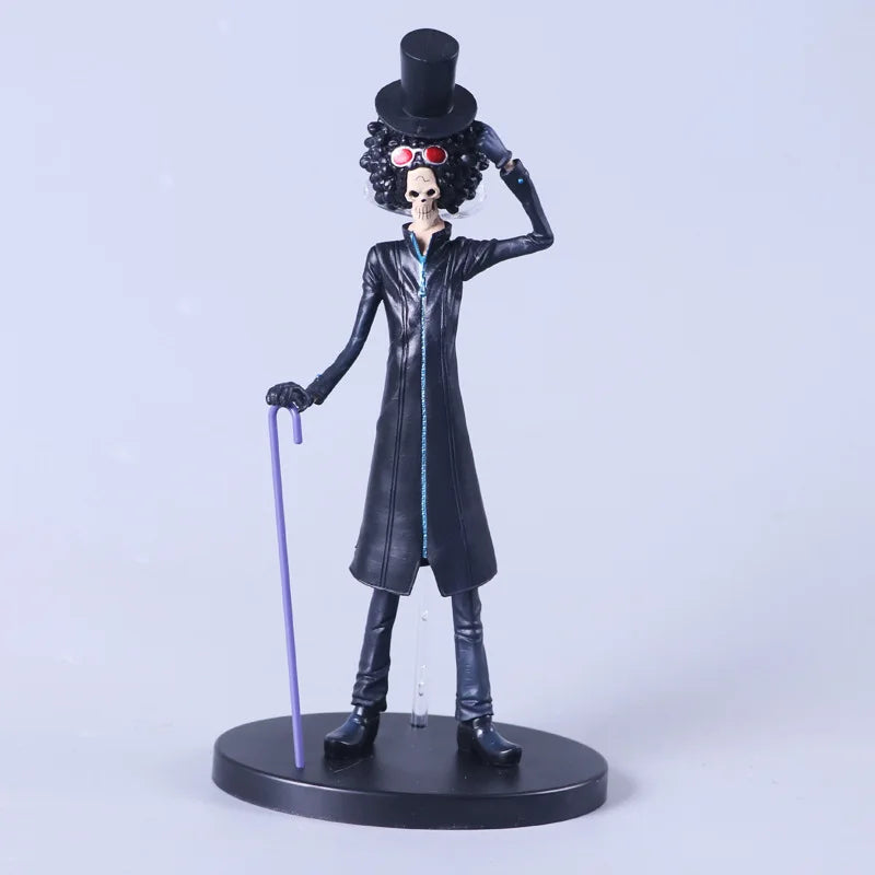 Anime One Piece Brook Chopper Usopp Robin Franky Black Suit Ver. PVC Actionfigur Statue Sammlerstück Modell Kinderspielzeug Puppe 17cm