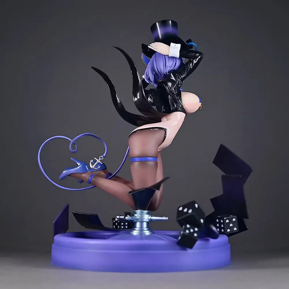 Night Dream Cheshire Cat Magician Girl GK PVC Collectible Model Anime Figure Magic Card Themed Desktop Decoration For Anime Fans