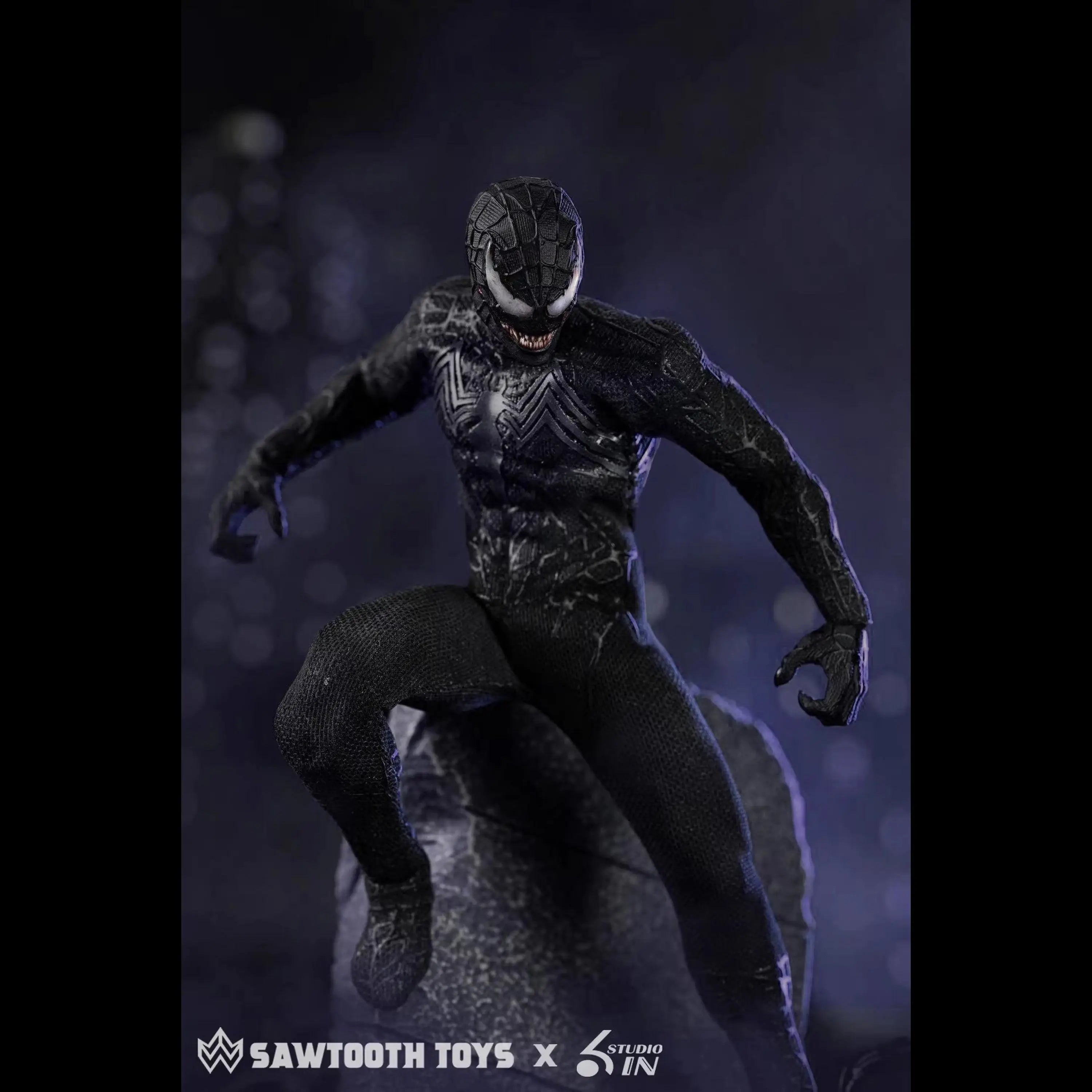 In Stock 6in & Sawtooth Toys 1/12 Scale Venom Spider-Man Symbiotic Variant Action Figure Anime Model Trendy Toys Desktop Doll