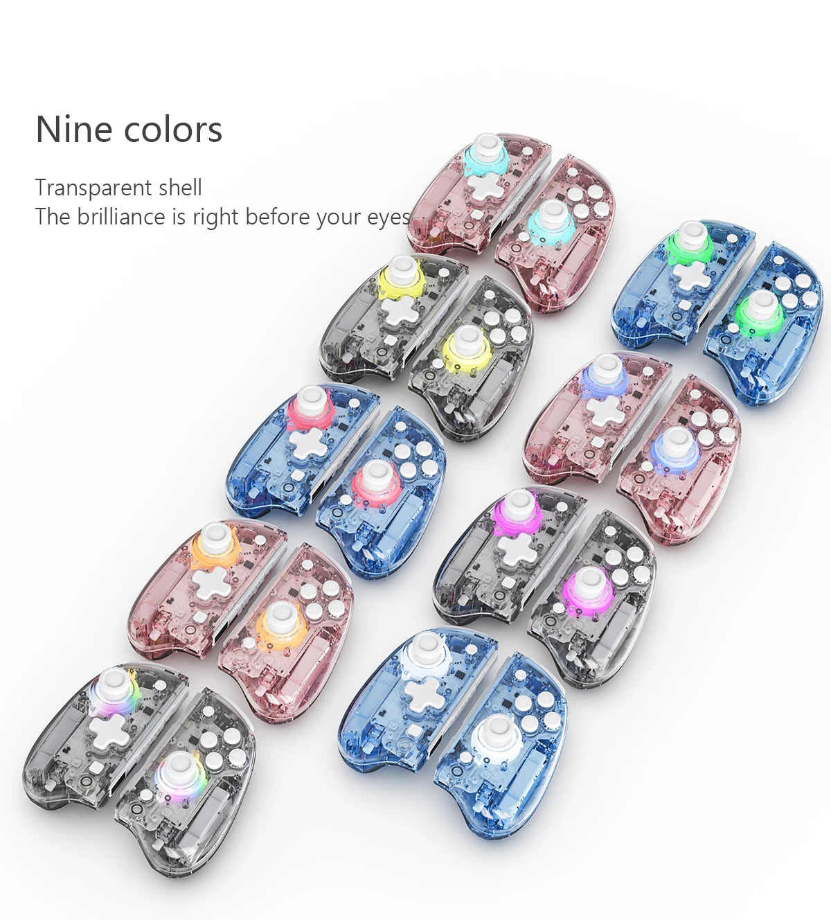 Meteor Light Joycons Wireless Controller for Switch/OLED with Programmable/Motion Control/Dual Vibration/Turbo