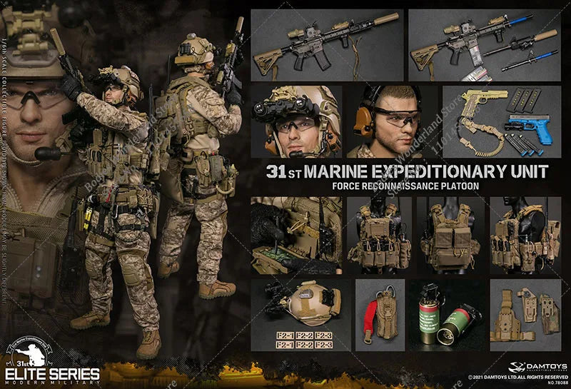 DAMTOYS DAM 78088 1/6 Scale Collectible 31st Marine Expeditionary UnitForce Reconnaissance Platoon Male Solider Action Figure